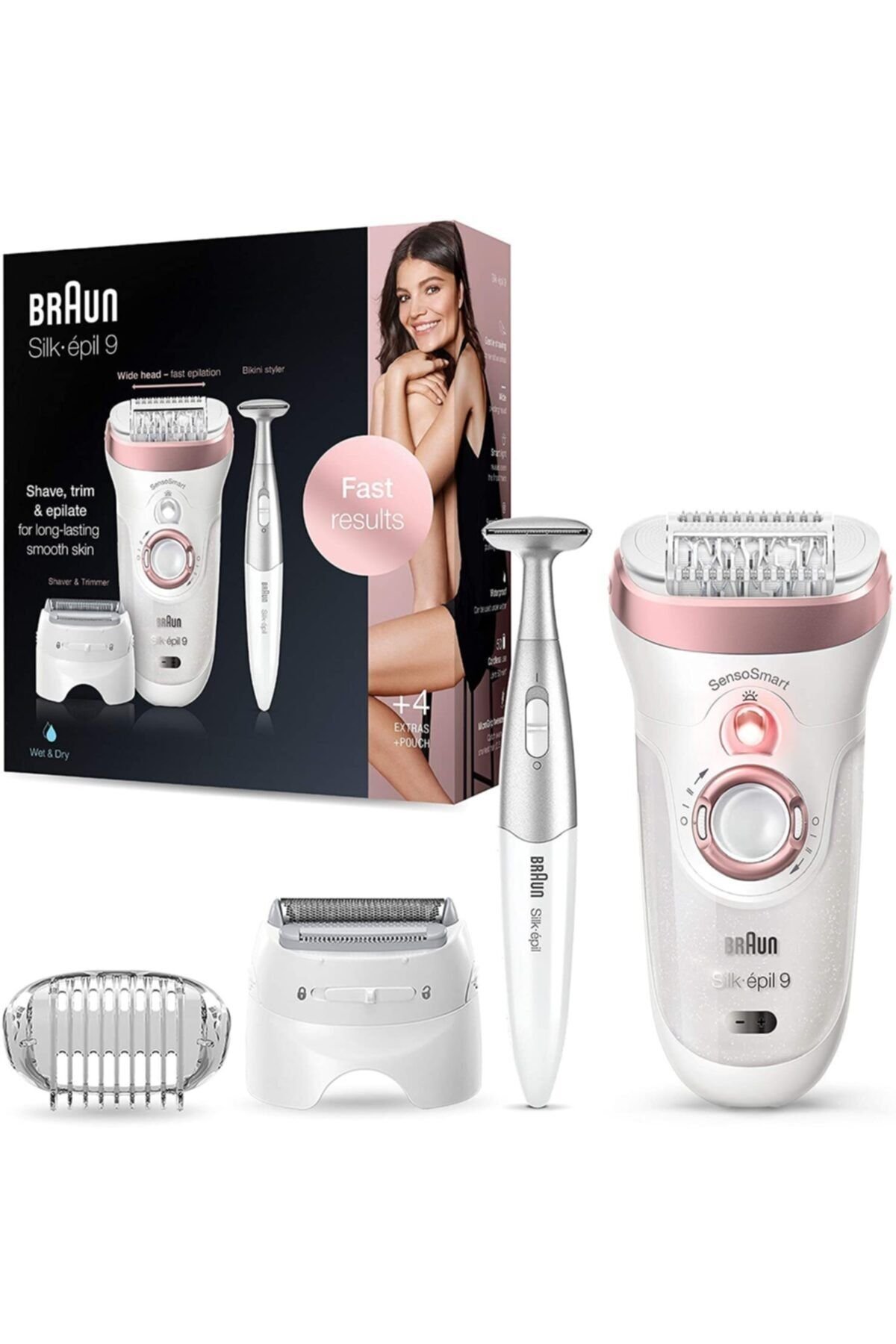 Braun Silk-épil 9 Sensosmart™ 9/890 Epilatör - 7 Ek Parçalı Kablosuz Islak Ve Kuru Epilatör