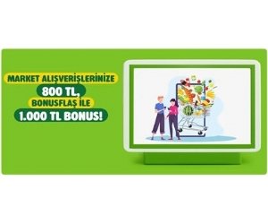 Nisan Ayı Market Harcamalarınıza 1.000 TL Bonus Hediye Kazanın!