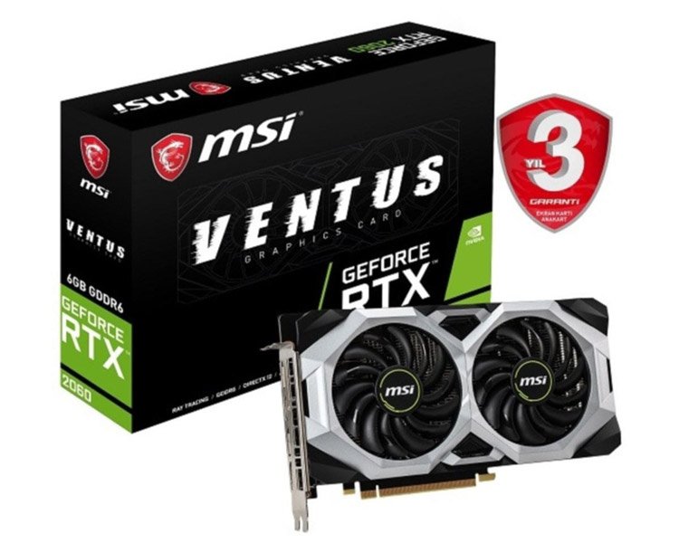 MSI GeForce RTX 2060 Ventus 6G OC 192Bit GDDR6 Ekran Kartı