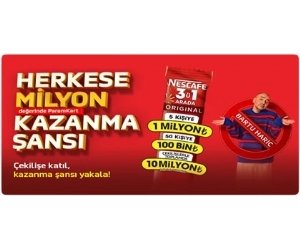 Nescafe 3ü1 Arada Çekiliş 2025 - 10 Milyon TL Hediye