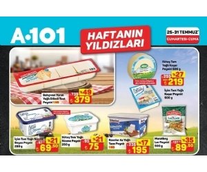 A101 25-30 Temmuz 2026 Haftanın Yıldızları İndirimleri